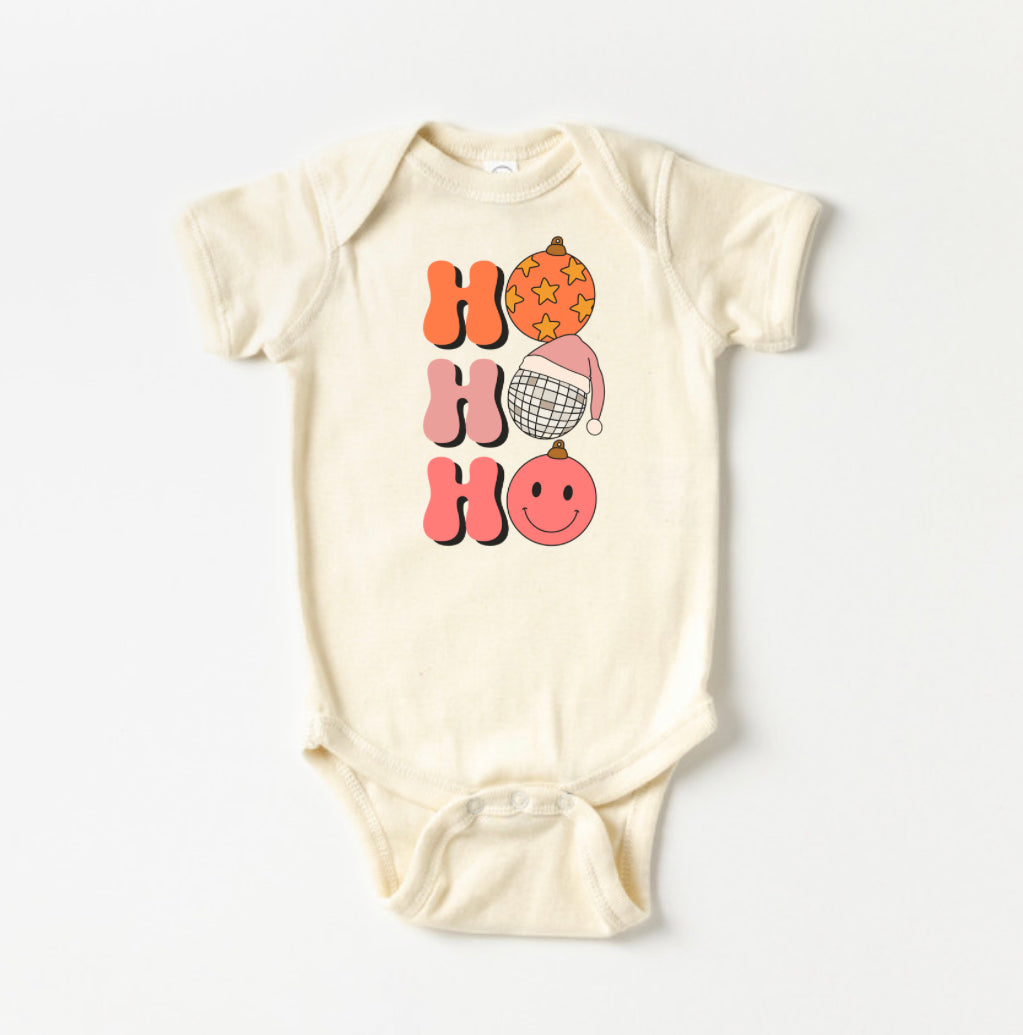 Ho Ho Ho Disco Retro Ornament Christmas Onesie